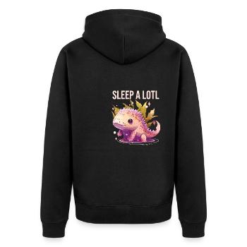 Sleep A Lotl Axolotl Lover Amphibian Mexican Walki - Unisex Premium Organic Zip Hoodie - black - Back - Nico (187cm)