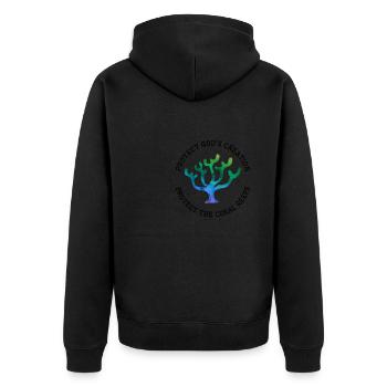 Schützen Sie Gottes Schöpfung Korallenriffe Umwelt - Unisex Premium Bio Zip Hoodie - Schwarz - Hinten - Nico (187cm)