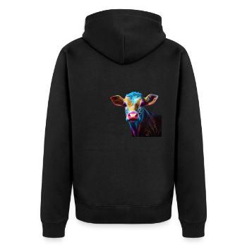 Kühe Landwirt Landwirtin Kuhliebhaber lustiges Kuh - Unisex Premium Bio Zip Hoodie - Schwarz - Hinten - Nico (187cm)