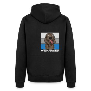 Weimaraner Hundebesitzer Hunde Welpe Züchter - Unisex Premium Bio Zip Hoodie - Schwarz - Hinten - Nico (187cm)