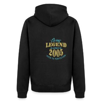 Lebende Legende seit 2005 Geburtstag Sprüche - Unisex Premium Bio Zip Hoodie - Schwarz - Hinten - Nico (187cm)