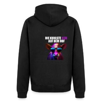 Kühe Landwirt Landwirtin Kuhliebhaber lustiges Kuh - Unisex Premium Bio Zip Hoodie - Schwarz - Hinten - Nico (187cm)