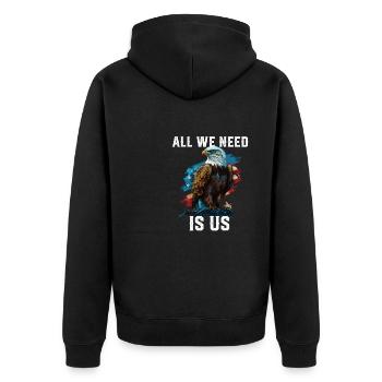 Tout ce dont nous avons besoin, c’est d’un patriotisme américain patriotique 4 juillet - Veste à capuche bio Premium Unisexe - noir - Dos - Nico (187cm)