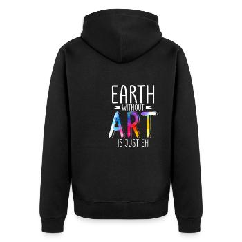 La terre sans art n’est que la galerie d’art - Veste à capuche bio Premium Unisexe - noir - Dos - Nico (187cm)
