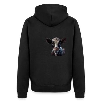 Kühe Landwirt Landwirtin Kuhliebhaber lustiges Kuh - Unisex Premium Bio Zip Hoodie - Schwarz - Hinten - Nico (187cm)