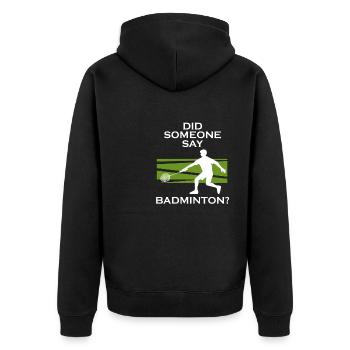 Jouer au badminton, Hobby Sports Shuttlecock - Veste à capuche bio Premium Unisexe - noir - Dos - Nico (187cm)