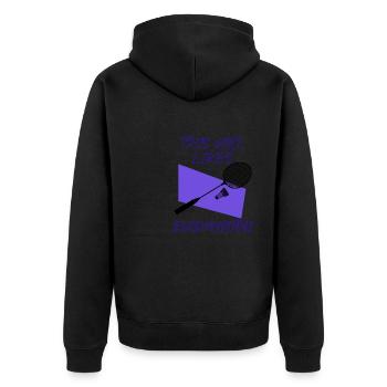 Badminton Player Shuttlecock Badminton Player - Unisex Premium Organic Zip Hoodie - black - Back - Nico (187cm)