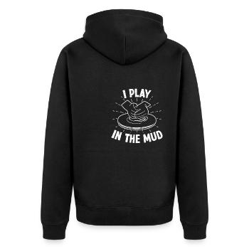 Je joue dans la boue - Veste à capuche bio Premium Unisexe - noir - Dos - Nico (187cm)