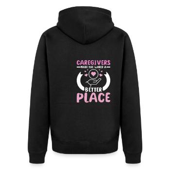 Les aidants naturels rendent le monde meilleur - Veste à capuche bio Premium Unisexe - noir - Dos - Nico (187cm)