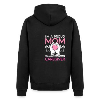 Mère d’un sacré grand soignant - Veste à capuche bio Premium Unisexe - noir - Dos - Nico (187cm)