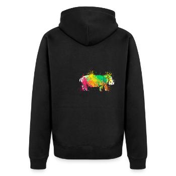 Splash Art Flusspferd Nilpferd Hippo - Veste à capuche bio Premium Unisexe - noir - Dos - Nico (187cm)