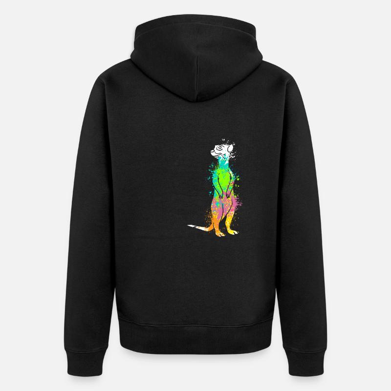 Suricates Splash Art Surikate - Veste à capuche bio Premium Unisexe - noir