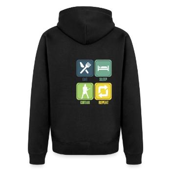 Gitarre Musik Gitarisst Gitarren Spruch - Unisex Premium Bio Zip Hoodie - Schwarz - Hinten - Nico (187cm)