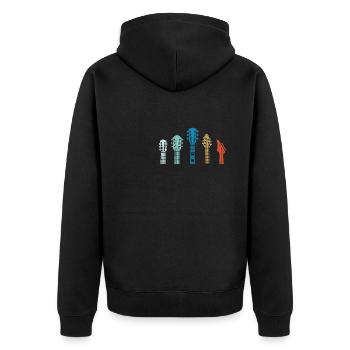 Play Guitar Design - Unisex Premium Organic Zip Hoodie - black - Back - Nico (187cm)