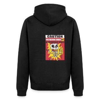 Drôle de panneau d’avertissement d’électricien - Veste à capuche bio Premium Unisexe - noir - Dos - Nico (187cm)