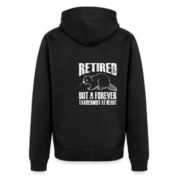 retired but a forever taxidermist at heart Design - Unisex Premium Organic Zip Hoodie - black - Back - Nico (187cm)