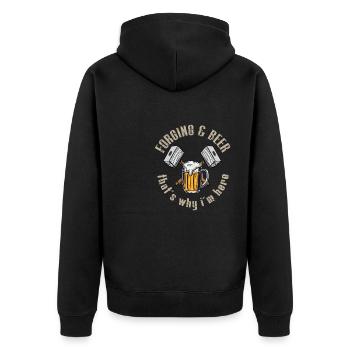 Lustiger Schmied Spruch & Schmieden - Unisex Premium Bio Zip Hoodie - Schwarz - Hinten - Nico (187cm)