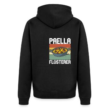Spanien Valencia Küche Gericht Koch Geschenk - Unisex Premium Bio Zip Hoodie - Schwarz - Hinten - Nico (187cm)