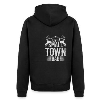 Just A Small Town Dad - Unisex Premium Organic Zip Hoodie - black - Back - Nico (187cm)