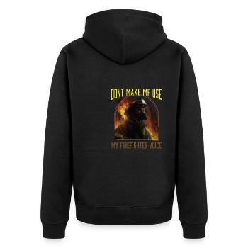 Ne me faites pas utiliser ma voix de pompier - Veste à capuche bio Premium Unisexe - noir - Dos - Nico (187cm)