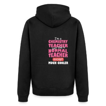 Chemie Lehrer Wissenschaftler Chemieker - Unisex Premium Bio Zip Hoodie - Schwarz - Hinten - Nico (187cm)