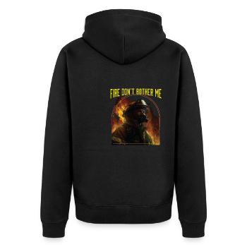 Fire Dont Bother Me Fire Rescue Firefighting - Unisex Premium Organic Zip Hoodie - black - Back - Nico (187cm)