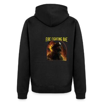 Fire Fighting Bae Fire Rescue Firefighting - Unisex Premium Bio Zip Hoodie - Schwarz - Hinten - Nico (187cm)