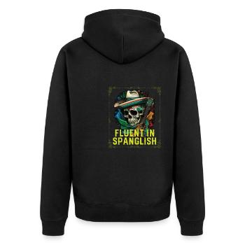 Parle couramment le spanglish USA Amérique Mexique Américain - Veste à capuche bio Premium Unisexe - noir - Dos - Nico (187cm)