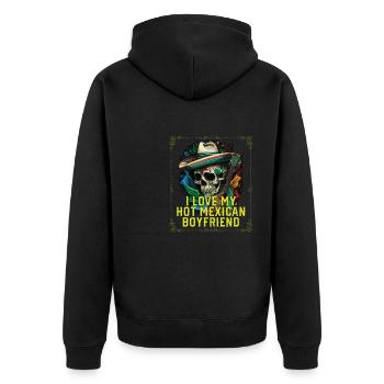 J’aime mon petit ami mexicain chaud Mexico Pride - Veste à capuche bio Premium Unisexe - noir - Dos - Nico (187cm)