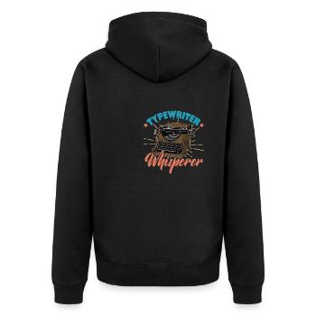 Schreibamaschine Literatur Author Buch Schreiben - Unisex Premium Bio Zip Hoodie - Schwarz - Hinten - Nico (187cm)