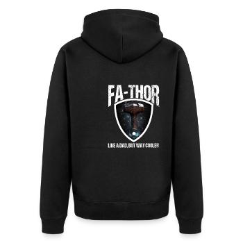 Papa Vathor Va Thor Fête des pères Fête des pères Cadeau de fête des pères - Veste à capuche bio Premium Unisexe - noir - Dos - Nico (187cm)