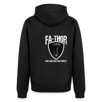 Papa Vathor Va Thor Fête des pères Fête des pères Cadeau de fête des pères - Veste à capuche bio Premium Unisexe - noir - Dos - Nico (187cm)