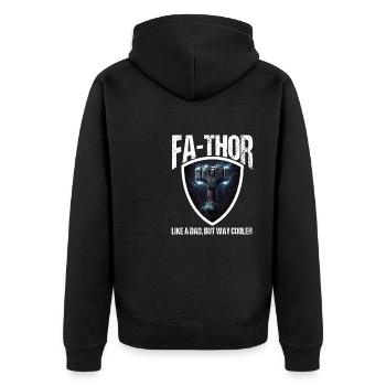 Papa Vathor Va Thor Fête des pères Fête des pères Cadeau de fête des pères - Veste à capuche bio Premium Unisexe - noir - Dos - Nico (187cm)