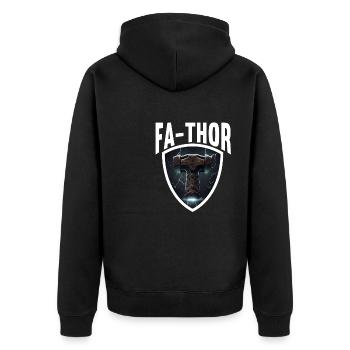 Papa Vathor Va Thor Fête des pères Fête des pères Cadeau de fête des pères - Veste à capuche bio Premium Unisexe - noir - Dos - Nico (187cm)
