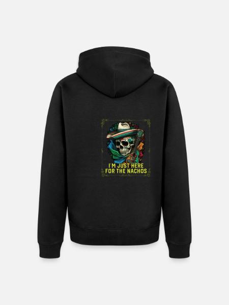 I'm Just Here For The Nachos Mexican Food Nacho - Unisex Premium Organic Zip Hoodie - black