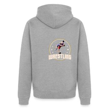 Lutte libre Lutte Lutte Martiale Arts Martiaux - Veste à capuche bio Premium Unisexe - gris chiné - Dos - Nico (187cm)