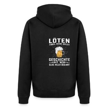 Löten Filmriss Mallorca Party Saufen Biertrinker - Unisex Premium Bio Zip Hoodie - Schwarz - Hinten - Nico (187cm)