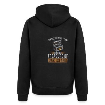 Oak Island Retirement Plan Retired Treasure Hunter - Unisex Premium Bio Zip Hoodie - Schwarz - Hinten - Nico (187cm)