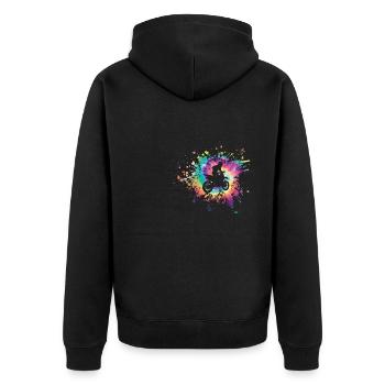 Tie dye Motocross Dirt Bike - Unisex Premium Bio Zip Hoodie - Schwarz - Hinten - Nico (187cm)