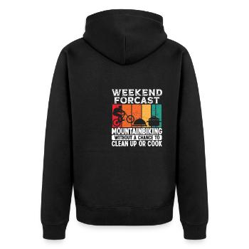Weekend Forecast Mountainbiking for Men - Unisex Premium Bio Zip Hoodie - Schwarz - Hinten - Nico (187cm)