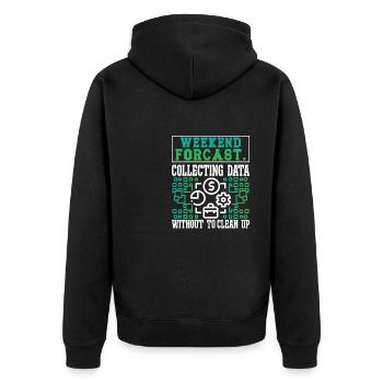 Collecting Data - Unisex Premium Organic Zip Hoodie - black - Back - Nico (187cm)