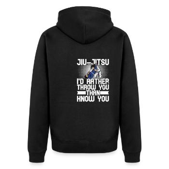 Jiu Jitsu Judo BJJ Filles Arts Martiaux Sports - Veste à capuche bio Premium Unisexe - noir - Dos - Nico (187cm)