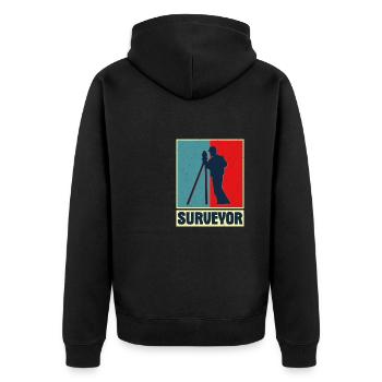 Surveyor Profession Surveying Surveyor - Unisex Premium Organic Zip Hoodie - black - Back - Nico (187cm)