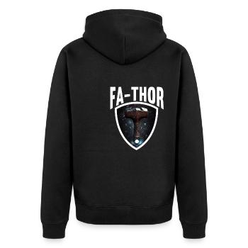 Papa Vathor Va Thor Fête des pères Fête des pères Cadeau de fête des pères - Veste à capuche bio Premium Unisexe - noir - Dos - Nico (187cm)