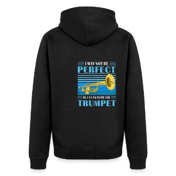 TROMPETE MAIS JE PEUX SONNER DE LA TROMPETTE - Veste à capuche bio Premium Unisexe - noir - Dos - Nico (187cm)