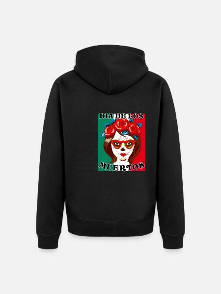 DIA DE LOS MUERTOS - Unisex Premium Organic Zip Hoodie - black