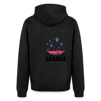 Albuquerque Ballon New Mexico Heißluftballon - Unisex Premium Bio Zip Hoodie - Schwarz - Hinten - Nico (187cm)