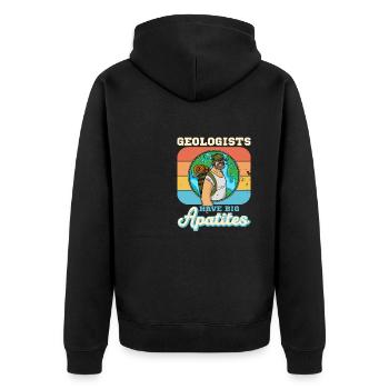 Geologist studies profession geologist hammer - Unisex Premium Organic Zip Hoodie - black - Back - Nico (187cm)