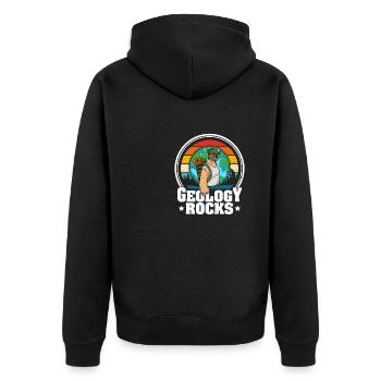 Géologie Géologue Pierres Profession de marteau Dicton - Veste à capuche bio Premium Unisexe - noir - Dos - Nico (187cm)
