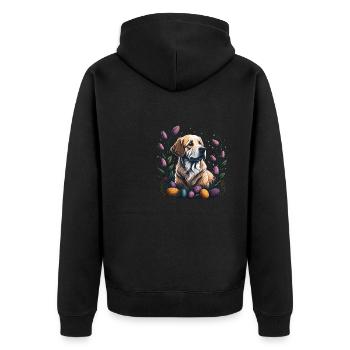 Golden Retriever au printemps Pâques Golden - Veste à capuche bio Premium Unisexe - noir - Dos - Nico (187cm)